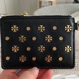 Black leather Tory Burch card case/small wallet